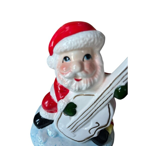 Vintage Christmas Santa Claus Musical Revolving Cello Jingle Bells 7”x5” READ - Picture 7 of 10